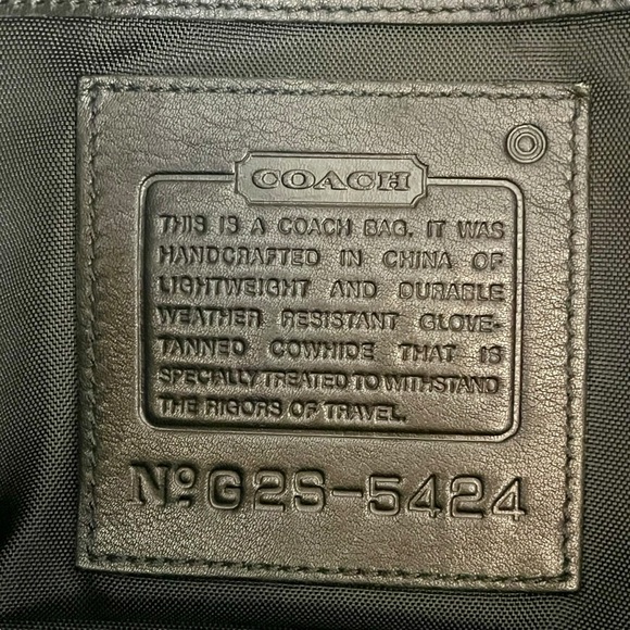 VTG Coach Black Leather Weekender Travel Duffle Bag w/ Shoulder Strap & Hangtag - Picture 9 of 15